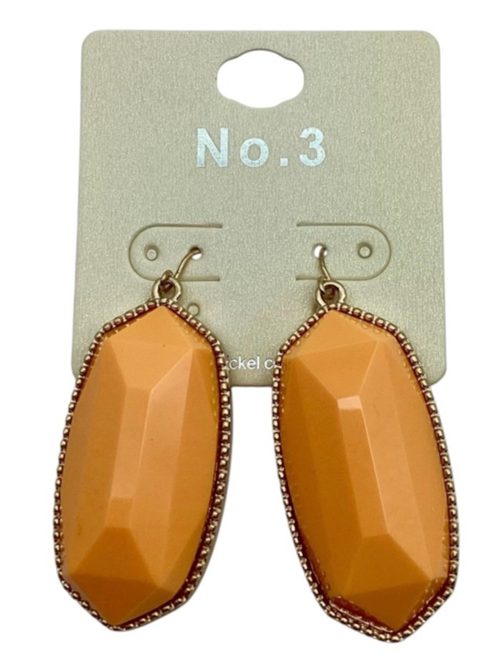 No. 3 Mia Neon Peach Earrings (NWT)